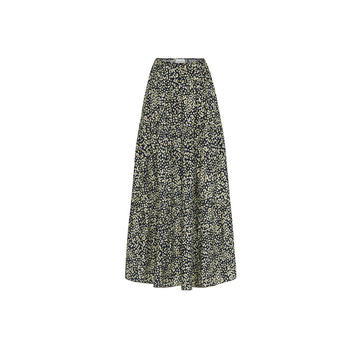 Daisy-Print Tiered Organic Cotton Maxi Skirt