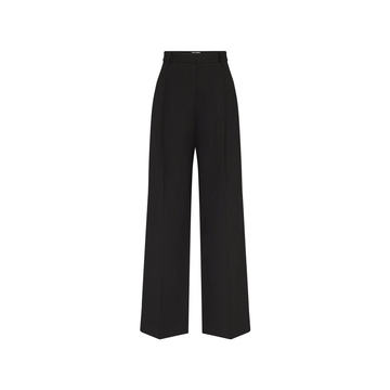 Pleated Linen-Blend Wide-Leg Trousers