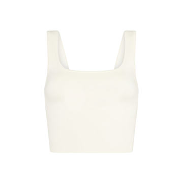 Square-Neck Ribbed-Knit Nineties Tank Top