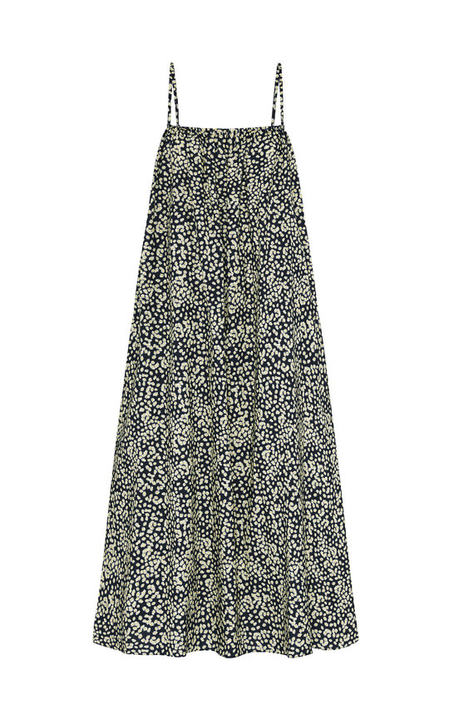 Voluminous Daisy-Print Organic Cotton Midi Dress展示图