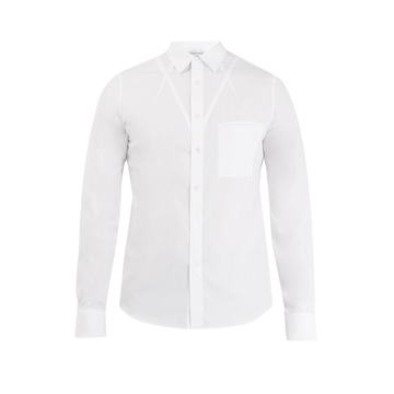 Point-collar cotton-poplin shirt