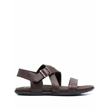 crossover-strap leather sandals