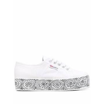 abstract-pattern platform sneakers