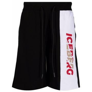 intarsia-knit logo track shorts