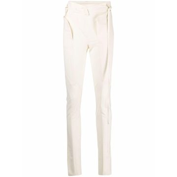 snap-fastened wrap-design trousers