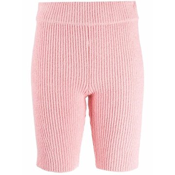 organic cotton-blend ribbed shorts