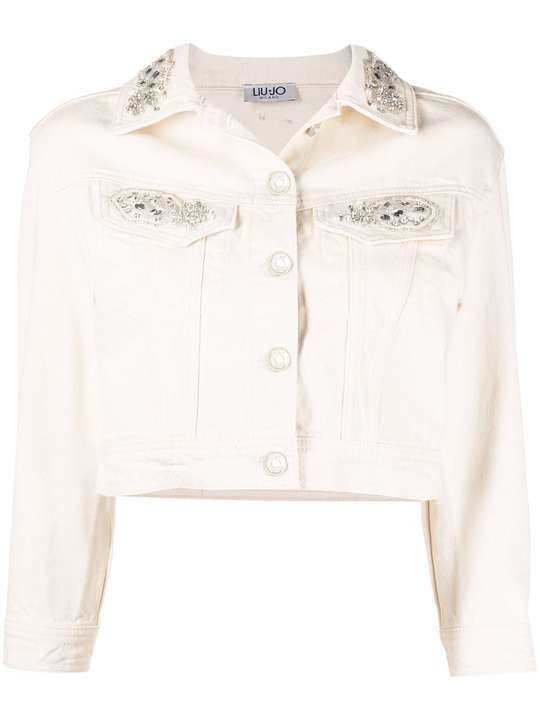 crystal bead-embellished cropped jacket展示图