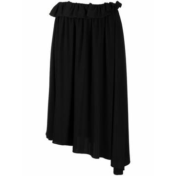 gathered-pleat midi skirt