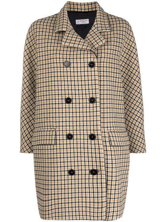 houndstooth double-breasted coat展示图