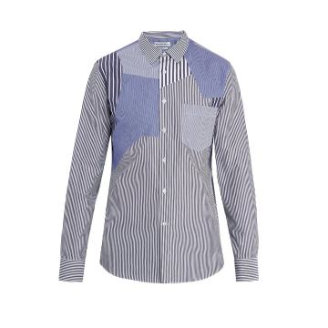 Patchwork striped cotton shirt