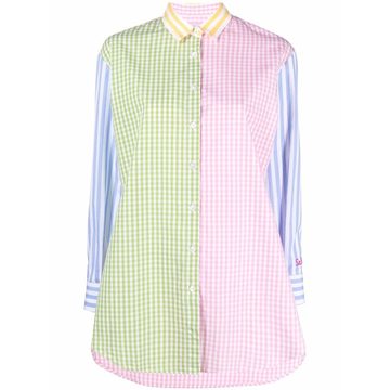 colour-block cotton shirt