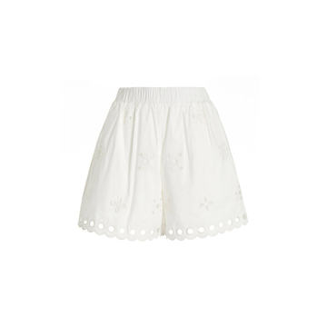 Embroided Cotton-Blend Shorts