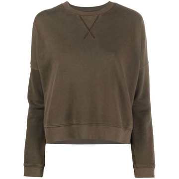 ribbed crew neck sweatshirt