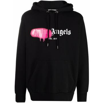 sprayed logo-print hoodie