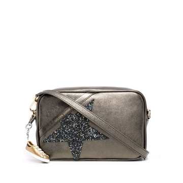 rhinestone-embellished metallic crossbody