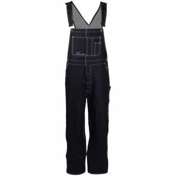 embroidered logo dungarees