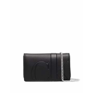 embossed logo crossbody bag