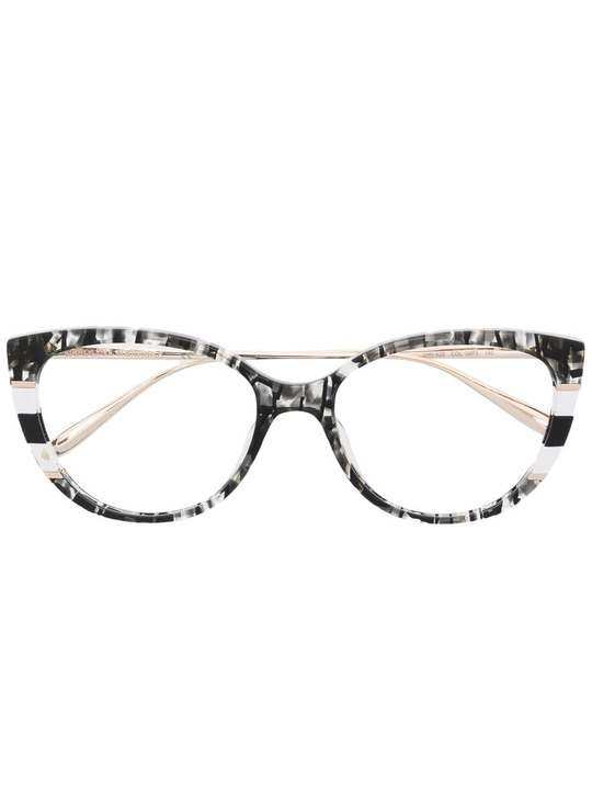 cat eye-frame graphic-print glasses展示图