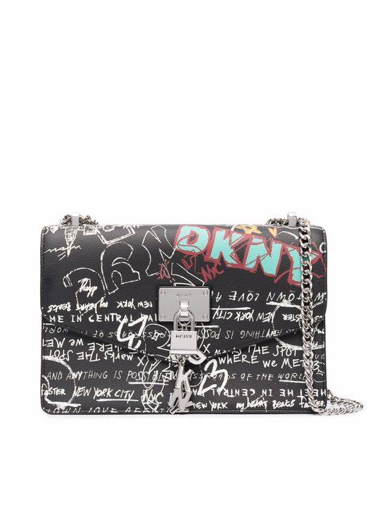 Elissa graffiti-print shoulder bag展示图