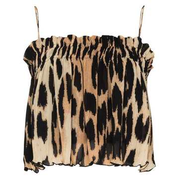 leopard print ruched top