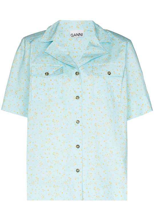 floral-print short-sleeve shirt展示图