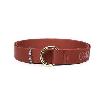 logo embroidered buckle belt