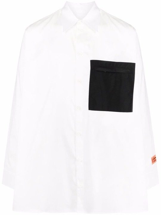 patch pocket oversized shirt展示图