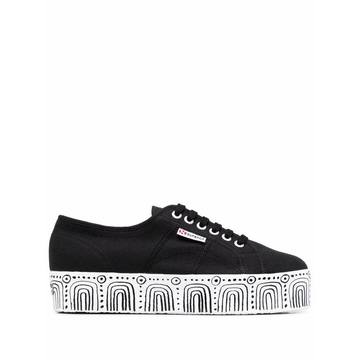 abstract-pattern platform sneakers