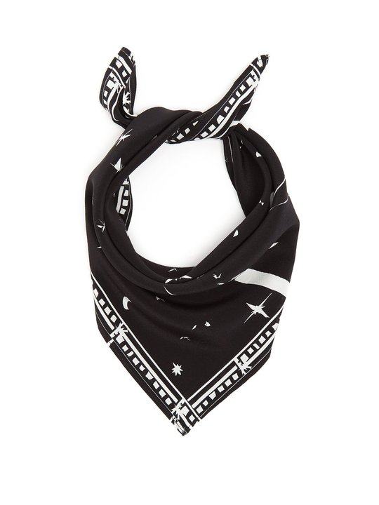 Cosmic Dancer-print bandana silk scarf展示图