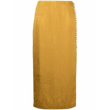 patterned-jacquard midi skirt