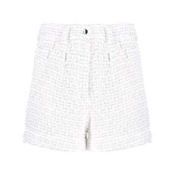 Zelysa metallic-thread knit shorts