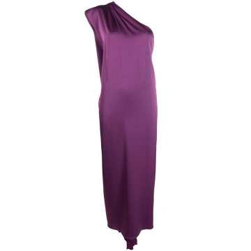 asymmetric one-shoulder midi dress