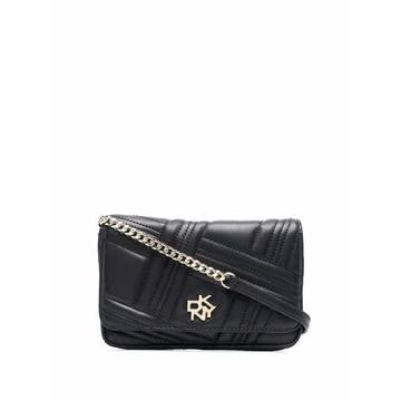 quilted logo-letter crossbody bag