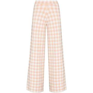 Avalanche gingham wide-leg trousers