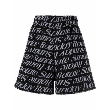 logo-print high-waisted shorts