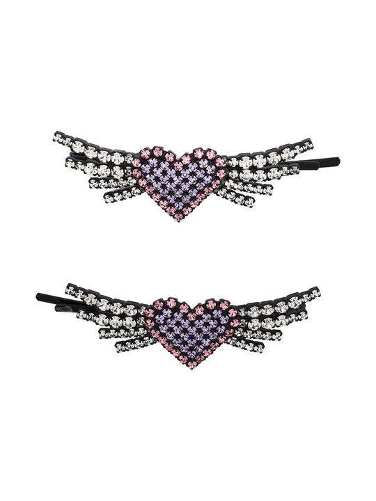 set of 2 Winged Heart hairclips展示图