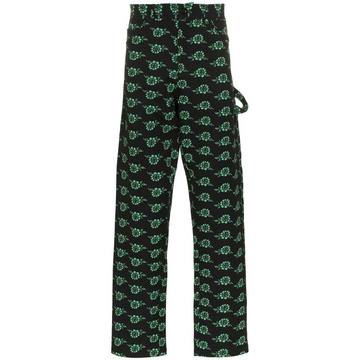 rose print trousers