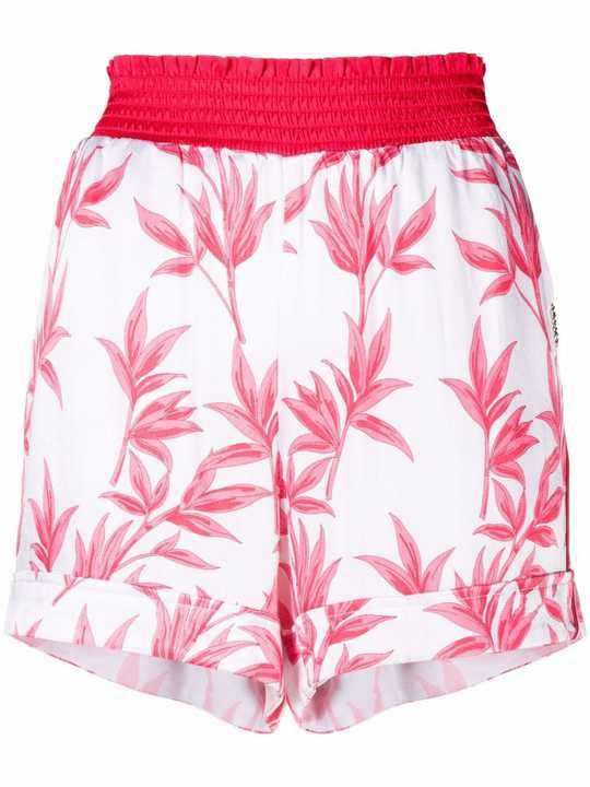 high-waisted bamboo-print shorts展示图