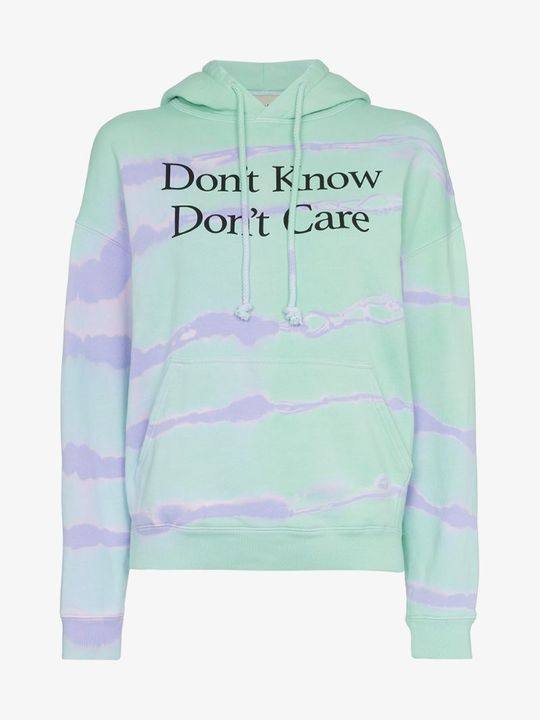 Don't Know Don't Care print cotton hoodie展示图