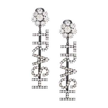 Trash crystal-embellished earrings