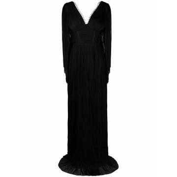 Catalina V-neck silk gown