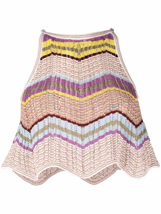 chevron pattern knitted top展示图