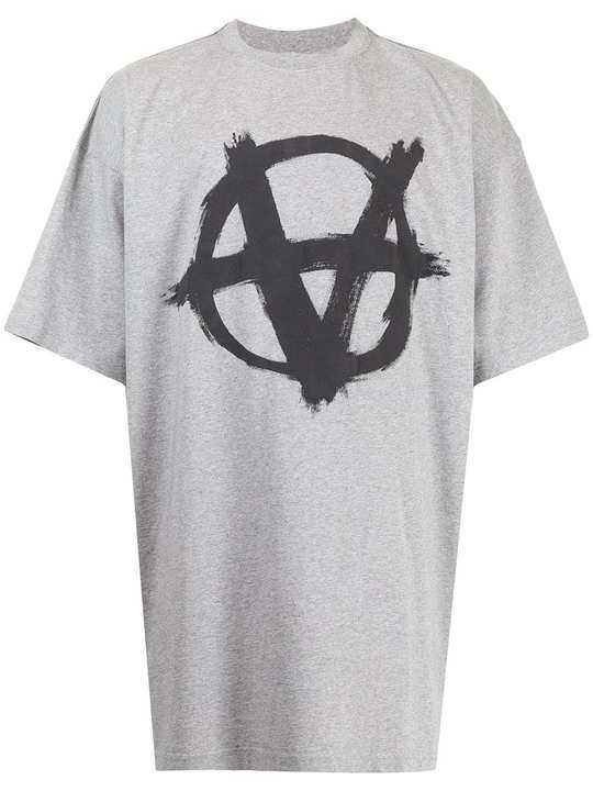 anarchy-print oversized T-shirt展示图