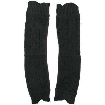 panelled knitted gloves