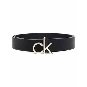 Saffiano-texture logo-plaque belt