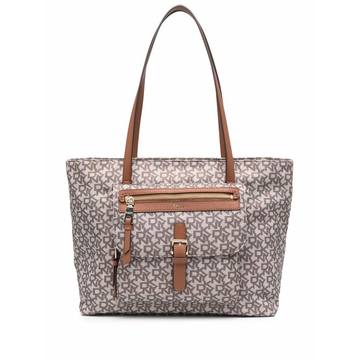 monogram zipped tote bag