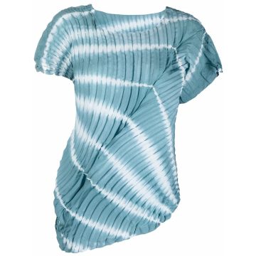 asymmetric pleated shibori-pattern top