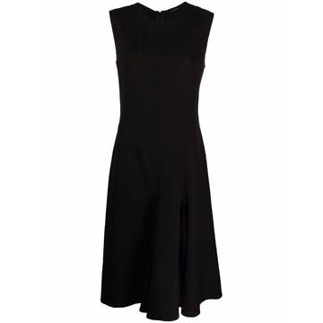 sleeveless flared pleat dress