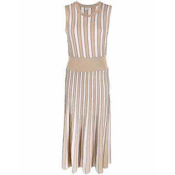 metallic-threaded pleated dress