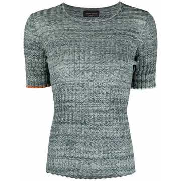 melange-effect knit T-shirt